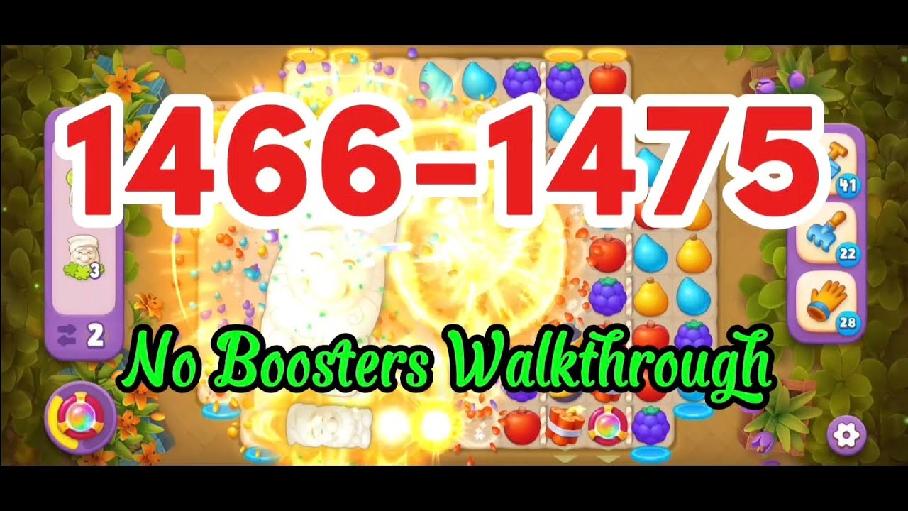 Level 1466-1475 No Boosters Walkthrough 💫 Match-3 Game Gardenscapes #games #gaming #gameplay
