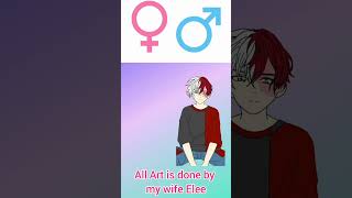 MHA Gender swap #myheroacademia #anime #deku #bakugo #shoto #jirou #momo #uraraka #anime #art