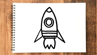 How To Draw A Cute Rocket | Rocket Drawing Step By Step For Kids & Beginners