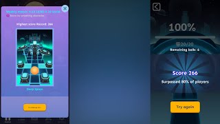 Rolling Sky level 13 Deep space weekly match score 266