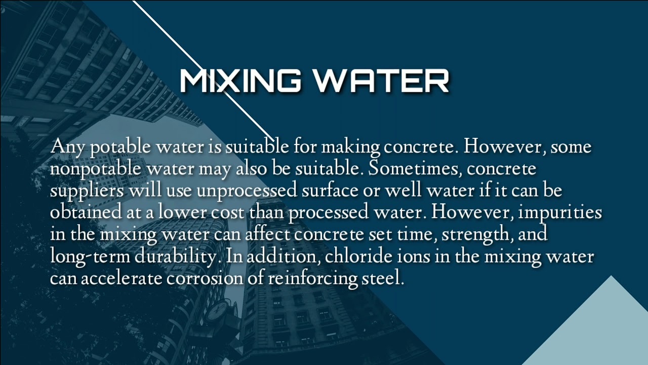 WATER CEMENT RATIO & MIXING WATER | ENGLISH ENGINEERING - YouTube