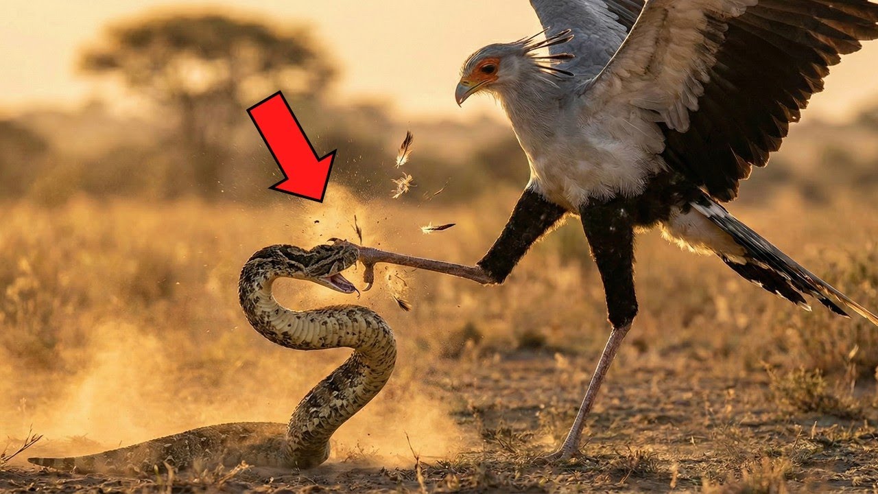 독사마저도 공포에 떨게 만드는 새, 뱀잡이수리!
