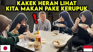 Kakek jepang keheranan lihat kita makan pake lauk kerupuk