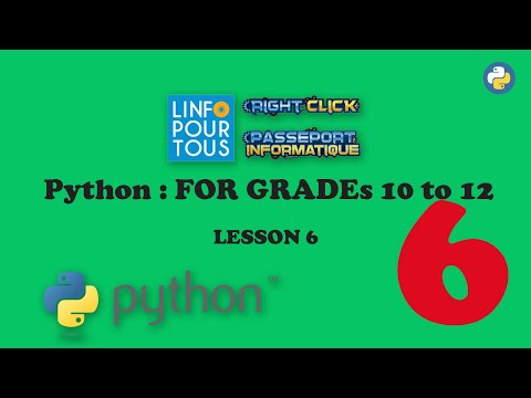 Python Lesson 6 for Grades 10 to 12