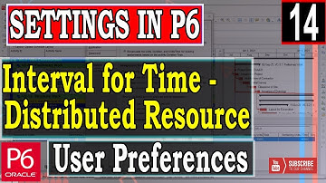 Interval for Time distributed data | Resource Analysis | settings in Primavera P6 | User Preferences