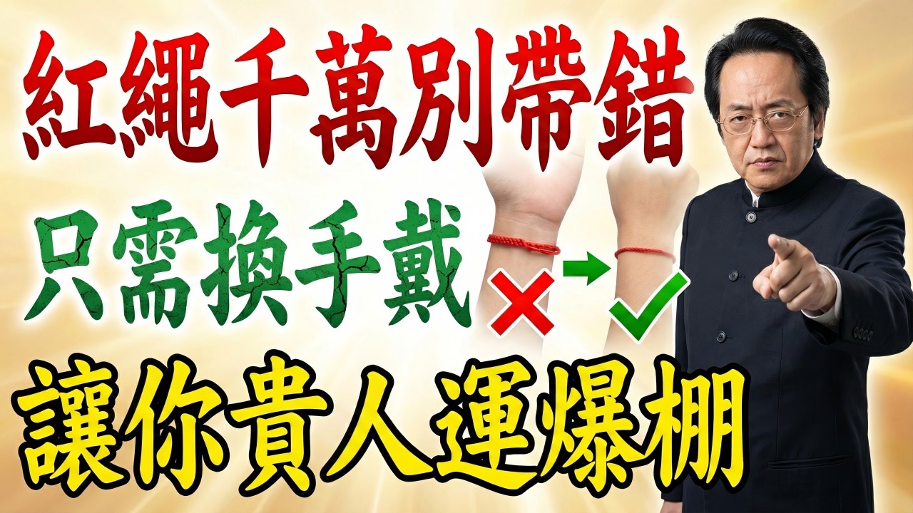 倪海廈：紅繩手鍊戴左手還是右手？90%的人都戴反了！揭秘正確戴法，讓你的貴人運瞬間爆棚！#倪海廈 #倪海厦 #漏財 #斷捨離 #風水 #易经 #易經智慧 #飾品