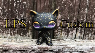 2nd Cheetah Print LPS Custom | Golden Cheetah Print Black Cat Littlest Pet Shop