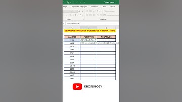 APRENDE A SEPARAR NUMEROS POSITIVOS Y NEGATIVOS EN #excel