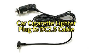 26AWG Right Angle DC2.5 Plug to Auto Cigarette Lighter Sockets
