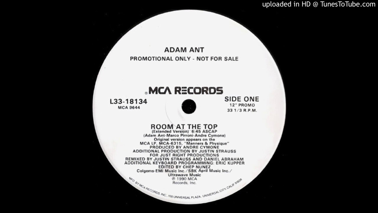 ADAM ANT ROOM AT THE TOP 限定版7インチレコード Adam Ant - Room At The Top (Extended Version) 1990 - YouTube