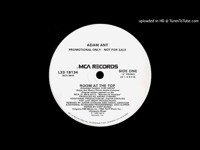 ADAM ANT ROOM AT THE TOP 限定版7インチレコード Adam Ant - Room At The Top (Extended Version) 1990 - YouTube