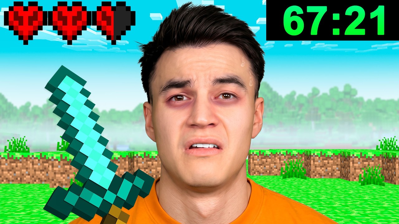I Played Hardcore Minecraft NONSTOP Until I Beat The Game