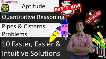 Pipes and Cisterns (Rate of Flow) Problems: 10 Faster, Easier & Intuitive Solutions
