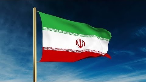 4K Iran flag slider style. Waving in the win with cloud background animation Stock video