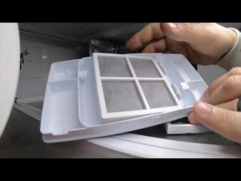 Dad Replaces Air Filter In Frigidaire French Door Gallery Refrigerator 