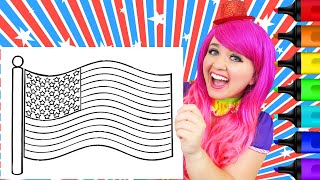 Coloring the American Flag | 4th of July | Markers