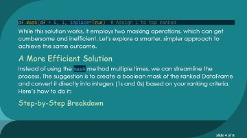 How to Efficiently Use Pandas to Mask Data Based on Conditional Rankings