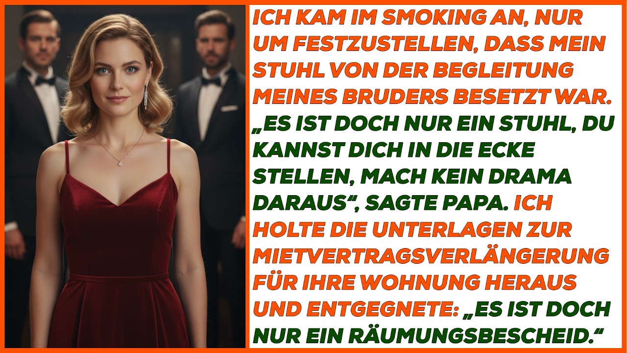 Ich kam im Smoking – mein Platz war von der Begleitung meines Bruders besetzt.