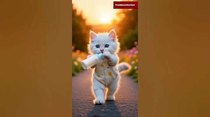 Cat cute drinking milk #cats #shorts