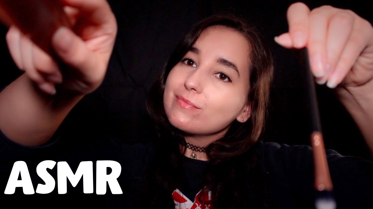 ASMR 》Combing your hair, Brushing your face, sk, stipple