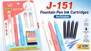 J 151 Fountain Pen Ink Cartridges Refillable Unboxing and Review In Hindi a