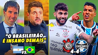 TV ARGENTINA EM CHOQUE CORINTHIANS 4x4 GRÊMIO NO BRASILEIRÃO