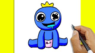 how to draw rainbow friends blue baby rainbow friends drawing