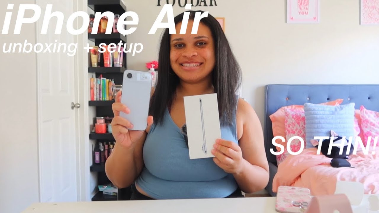 sky blue iPHONE AIR unboxing + set- up ✨ *camera test & key features*