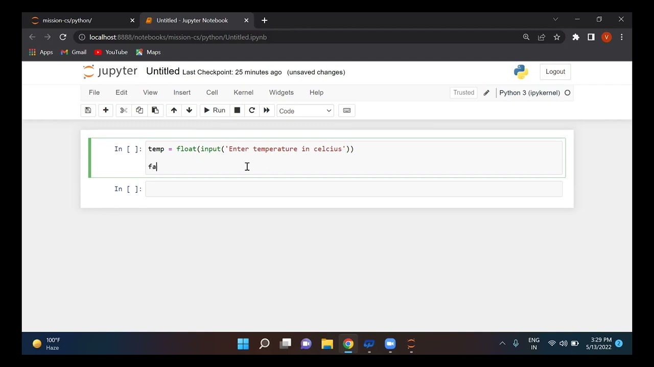 Python program to convert temperature from celcius to fahrenheit. - YouTube
