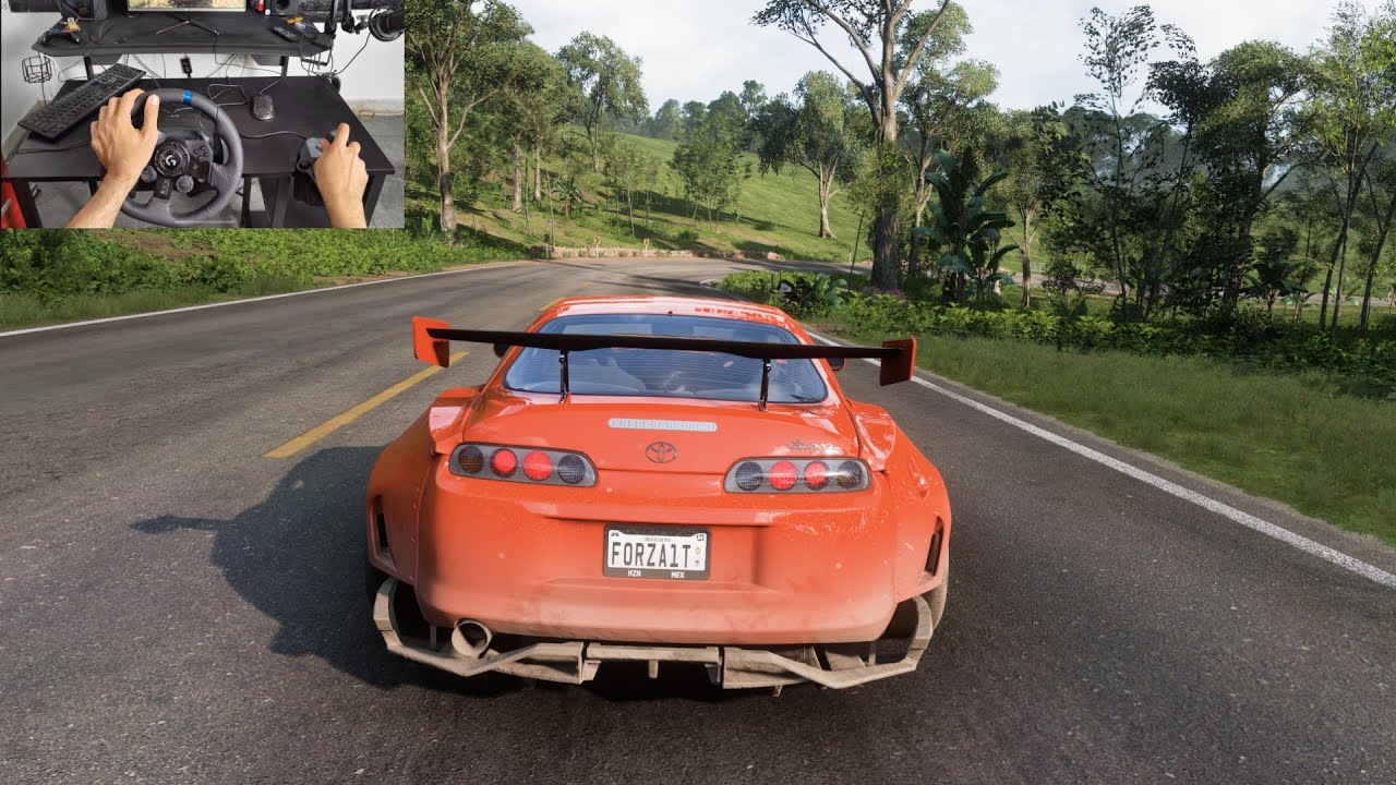 Toyota Supra MK4 Orange POV w/ Logitech G923 | Realistic Wheelcam Street Drive Forza horizon 5 