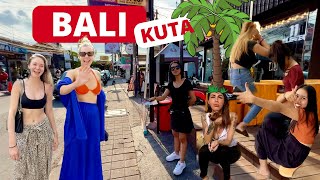🇮🇩 Exploring Seminyak & KUTA BALI Indonesia. Beach & Streets. 4K Virtual WALKING TOUR. City walk