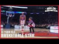 8-year old WOWS with Harlem Globetrotters
