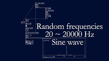 Audio Test ~ Random 20 - 20000 Hz Sine Wave (Pure Data)