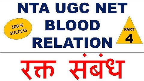 Blood Relation Lec 4 Nta ugc net june 2020