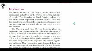 Introduction to catering industry