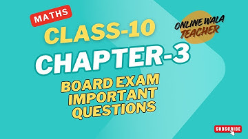 Class10 maths chapter3 important question for board exam | maths class10 question | chapter3 maths