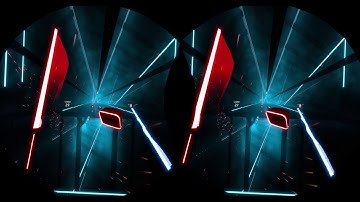 Beat Saber - Escape on Easy First Time - Headset 3D Cardboard 60fps No Commentary