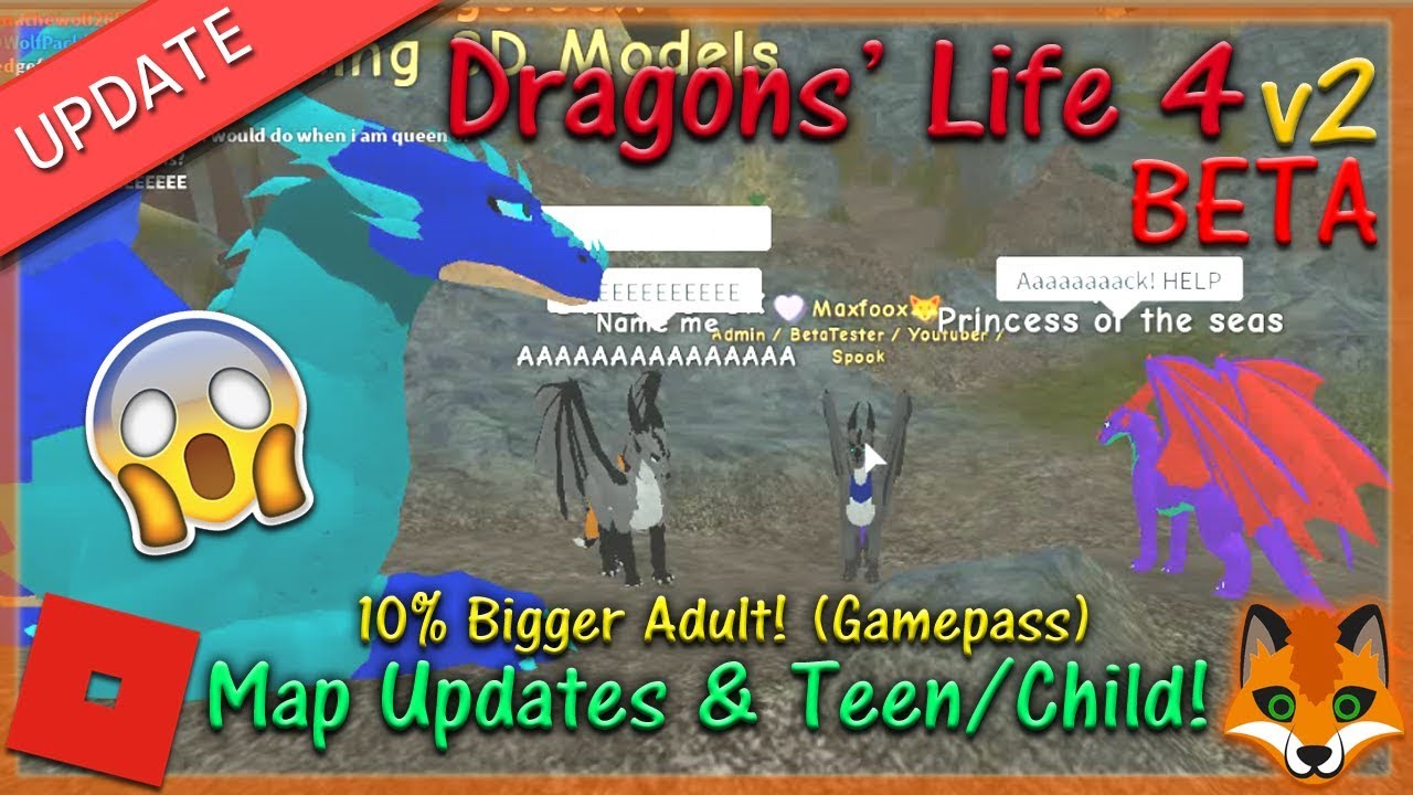 Roblox Dragons Life 4 V2 Beta Teen Child 4 Hd Youtube - roblox dragons life 4 v2 beta 3 admins 3 hd youtube