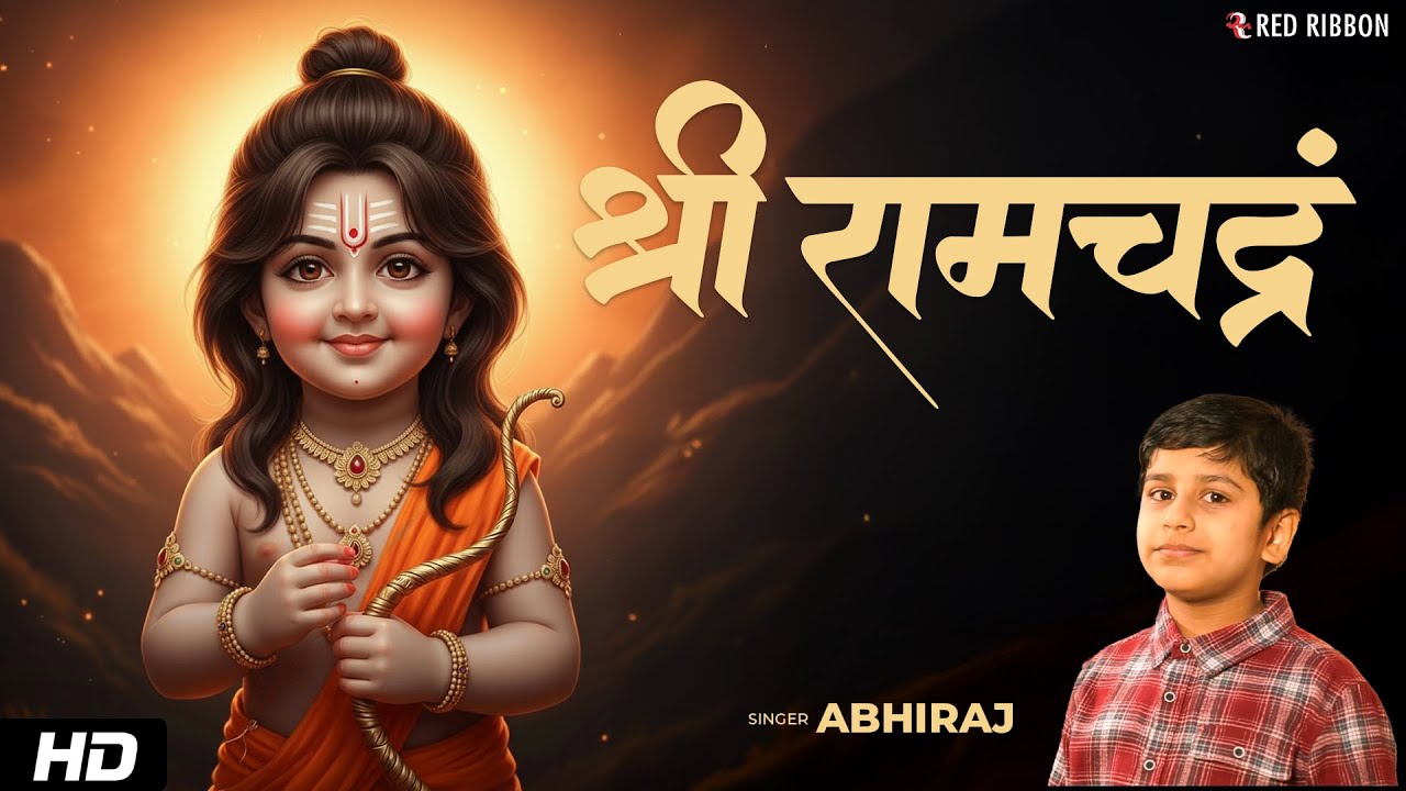 Shree Ram Bhajan by Cute Kid Abhiraj | Happy Dasera | Ram Navami 2025 Special for Kids | Red Ribbon