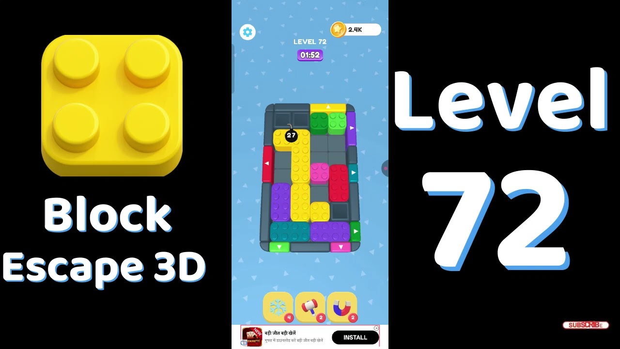 Block Escape 3D Level 72 Walkthrough 🧱🚪 | Easy Puzzle Escape Solution | Go Answer