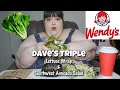 Wendy&#39;s Dave&#39;s Triple Lettuce Wrap &amp; Southwest Avocado Salad Mukbang