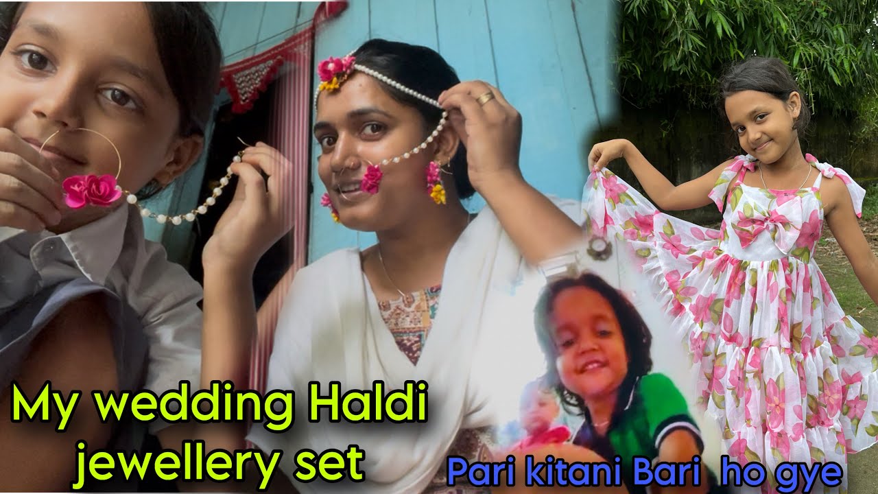 Sadi ki shopping kar rhe hu|Haldi Jewellery set|Pari se video call baat| lado frock banaya 