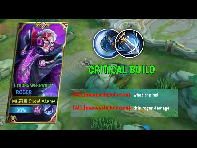 THIS ROGER CRIT BUILD CAN DESTORY ANY ENEMY🤫✅||ROGER INSANE DMG BUILD||#mlbb#roger class=