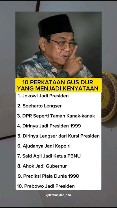 Ramalan Gus Dur jadi kenyataan #feedshorts #shortvideo #gusdur #ulama