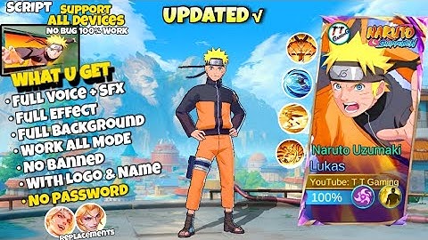 UPDATE! Lukas Naruto Skin Script - Naruto Uzumaki No Password Full Effect Voice |Script Lukas Naruto