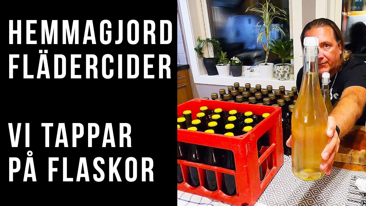 Vi gör klart vår egenplockade flädercider