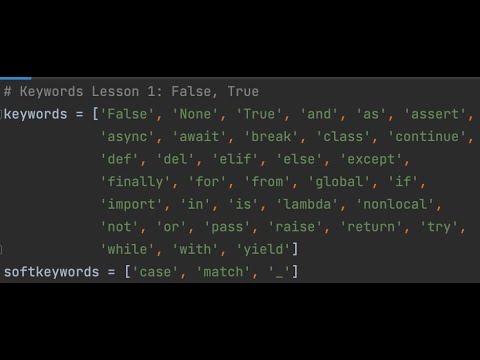 Keywords Lesson 1: False, True