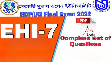 EHI-7 bdp/ug final exam 2022 all question set nsou