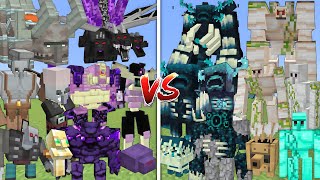 ALL MUTANT PILLAGERS & ENDERMANS VS ALL MUTANT WARDENS & IRON GOLEMS MOBS BATTLE IN MINECRAFT