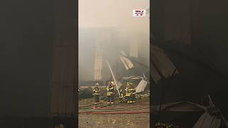 Firefighters battle blaze at Calverton recycling facility #newyork #calverton #firefighter
